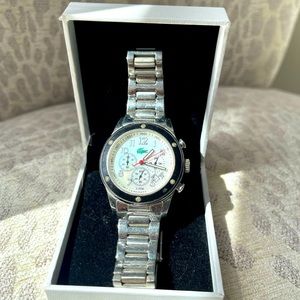 LACOSTE WATCH - Stainless Steel with Mother of Pearl face with small diamonds.
